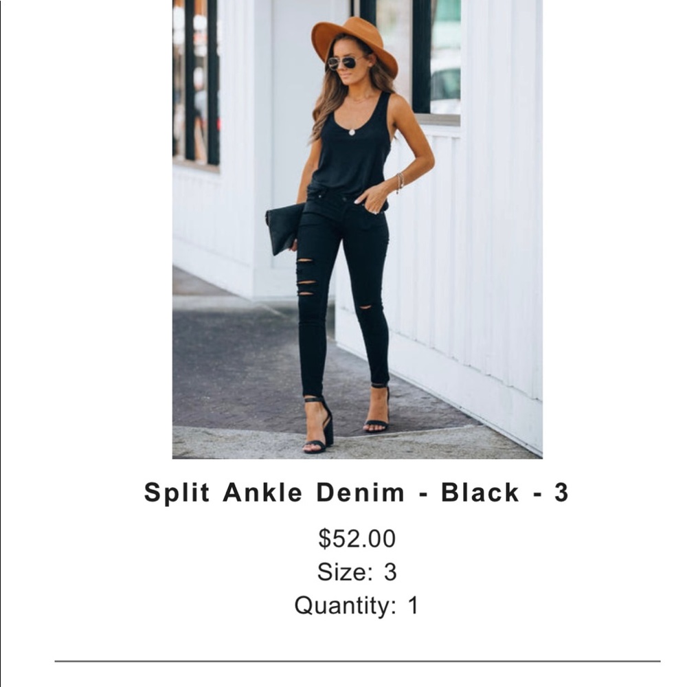 Black denim ripped jeans